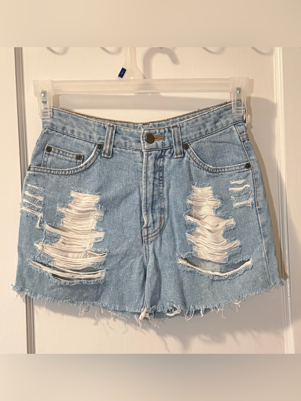 Light Blue Distressed Denim Women's Shorts